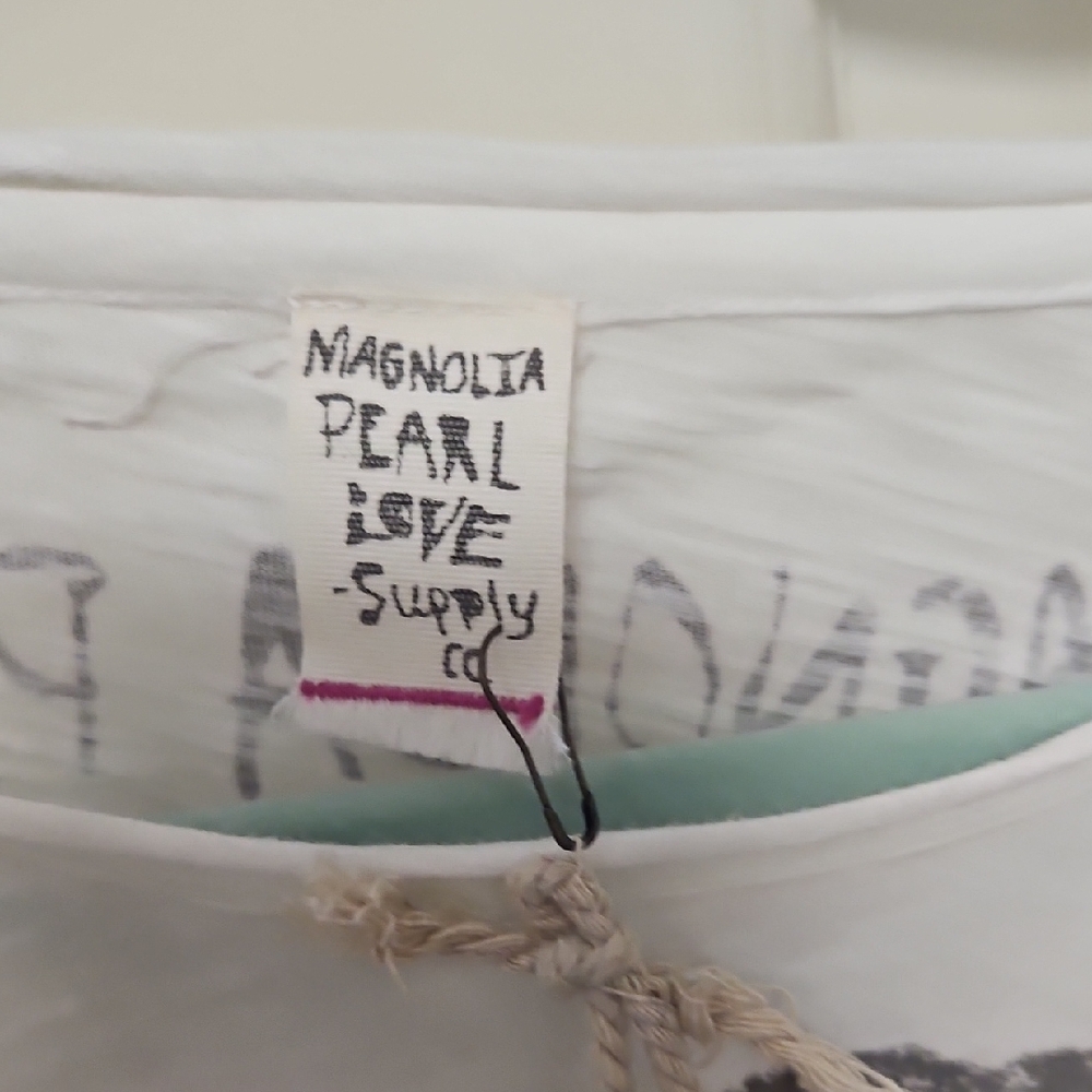 Magnolia Pearl White and Orange Short Sleeve Tee with Love Graphic - Picture 5 of 5